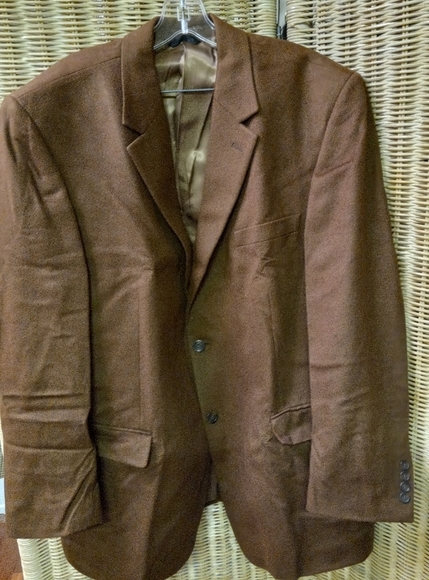 T. Harris London Brown Wool/Silk/Cashmere Blazer Jacket Sports Coat Size 44R - Picture 1 of 12